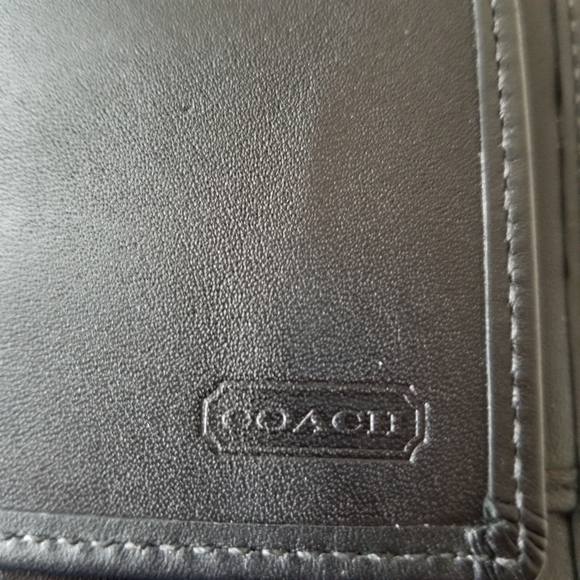 Coach Signature Jacquard Leather Tri-Fold Wallet With Checkbook Cover - Picture 10 of 11